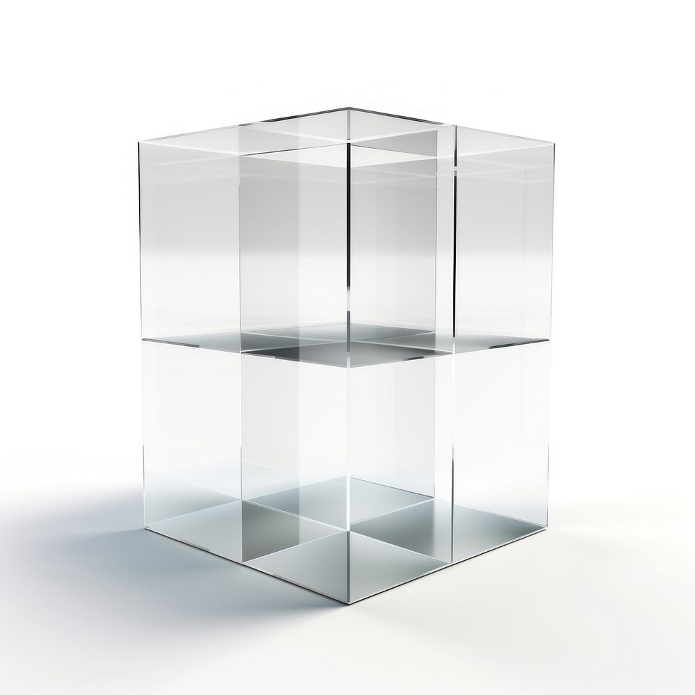 Cuboid transparent white background simplicity.
