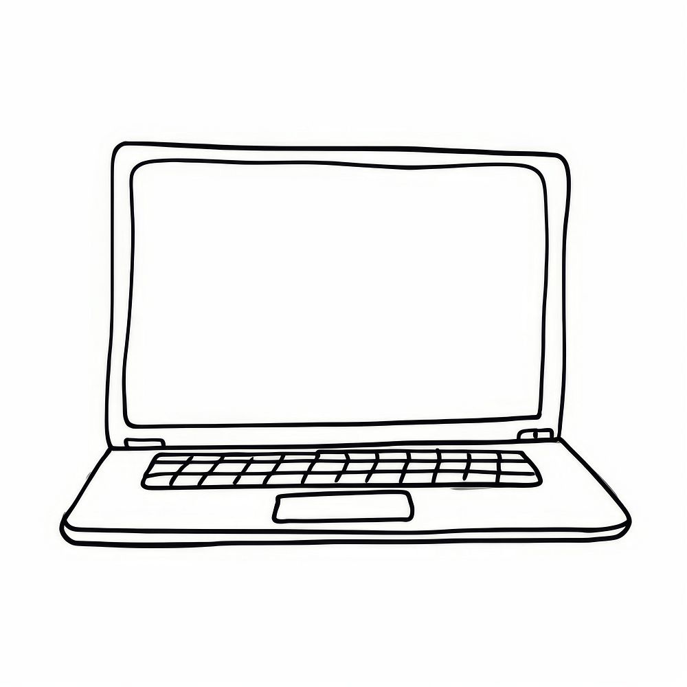 Computer laptop sketch line.