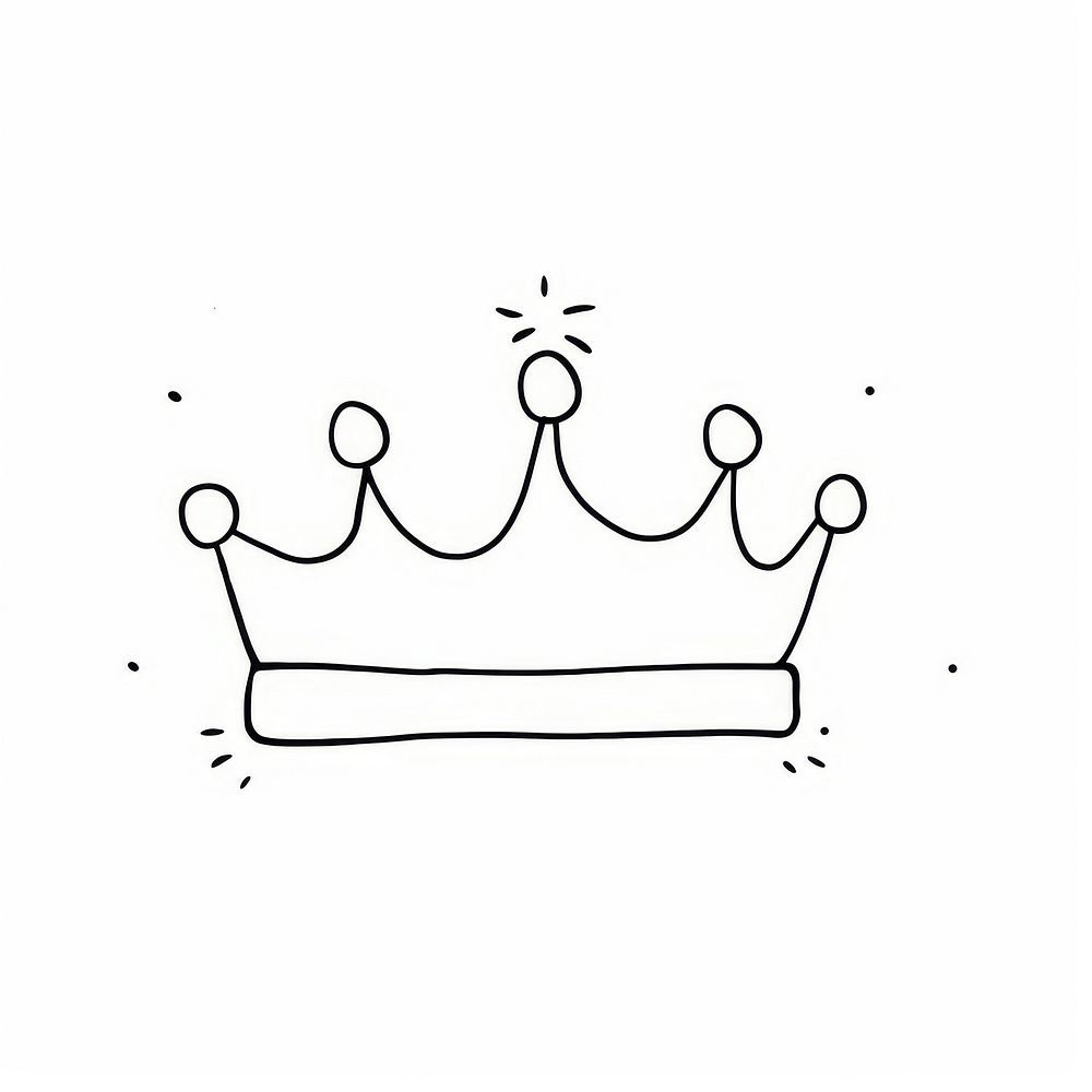 Crown icon sketch tiara line.