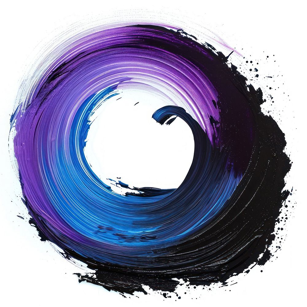 Curcle brush stroke purple spiral paint.