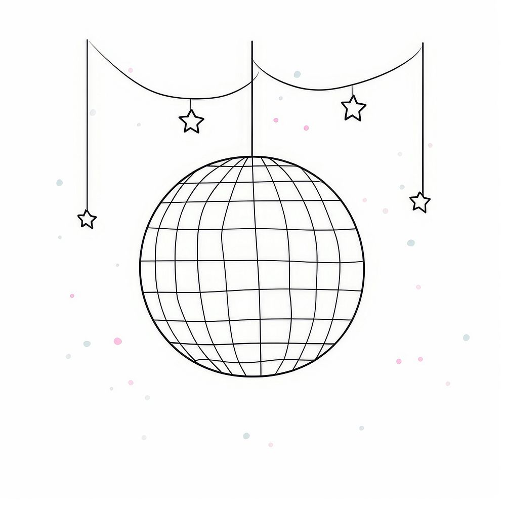 A disco ball sphere sketch line.