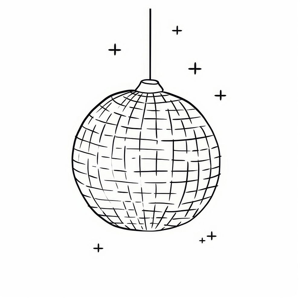 A disco ball diagram sphere sketch.