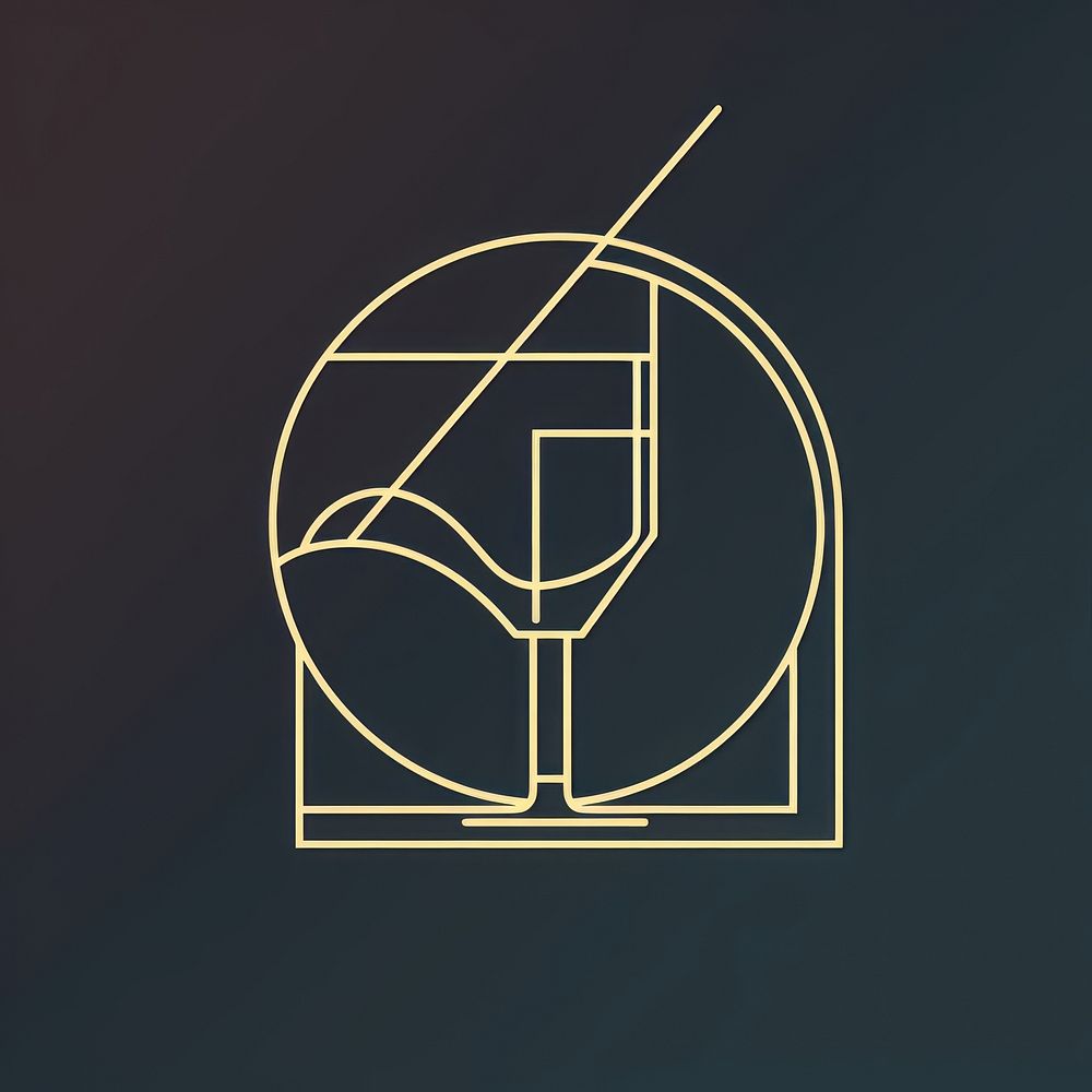 Wine diagram line logo.