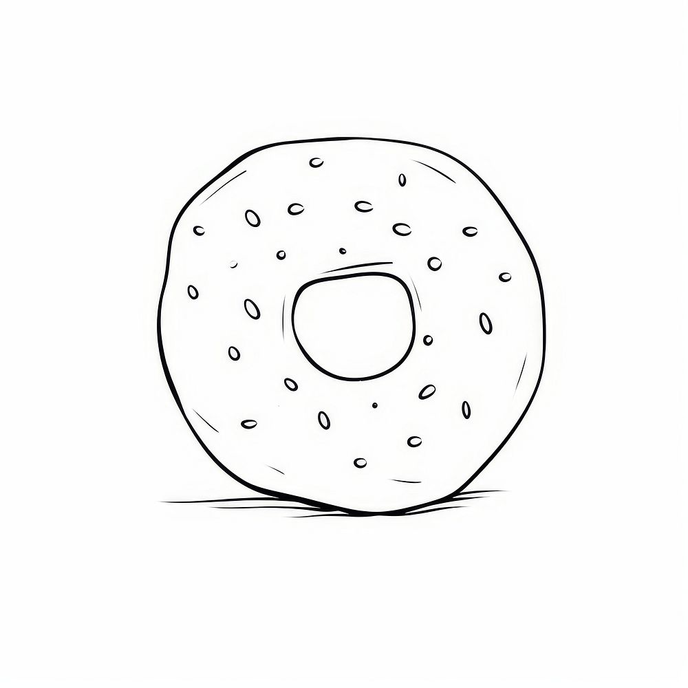 Donut sketch bagel food.