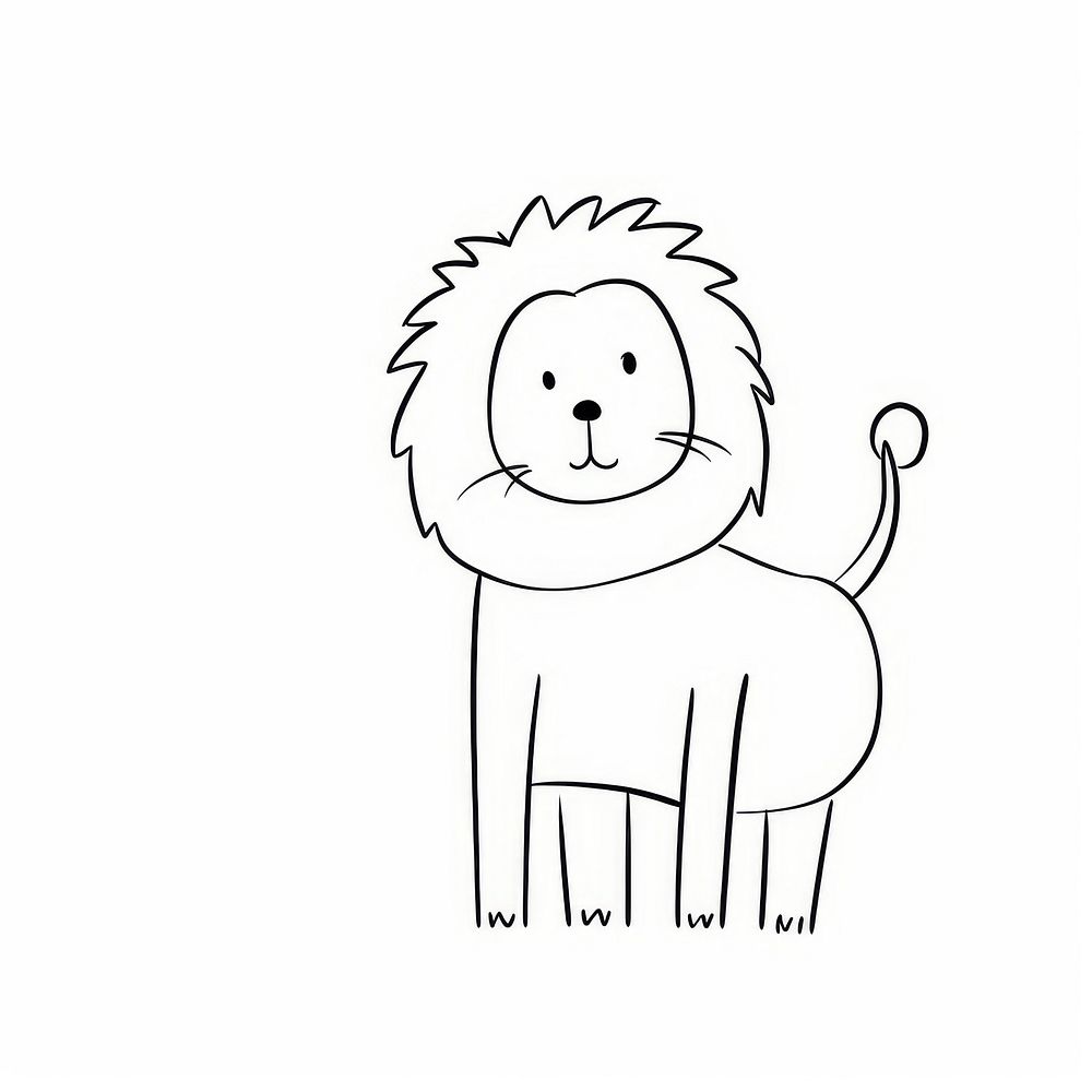 Lion sketch drawing mammal.