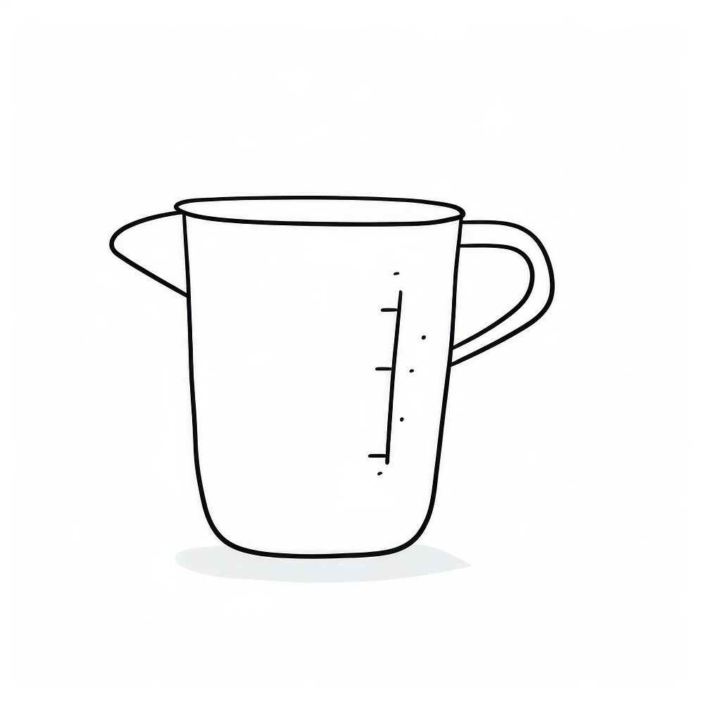 Measuring cup sketch line mug.
