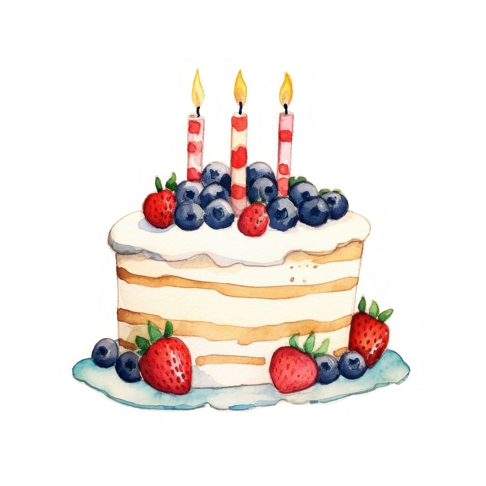 Minimal cute birthday cake dessert berry fruit.