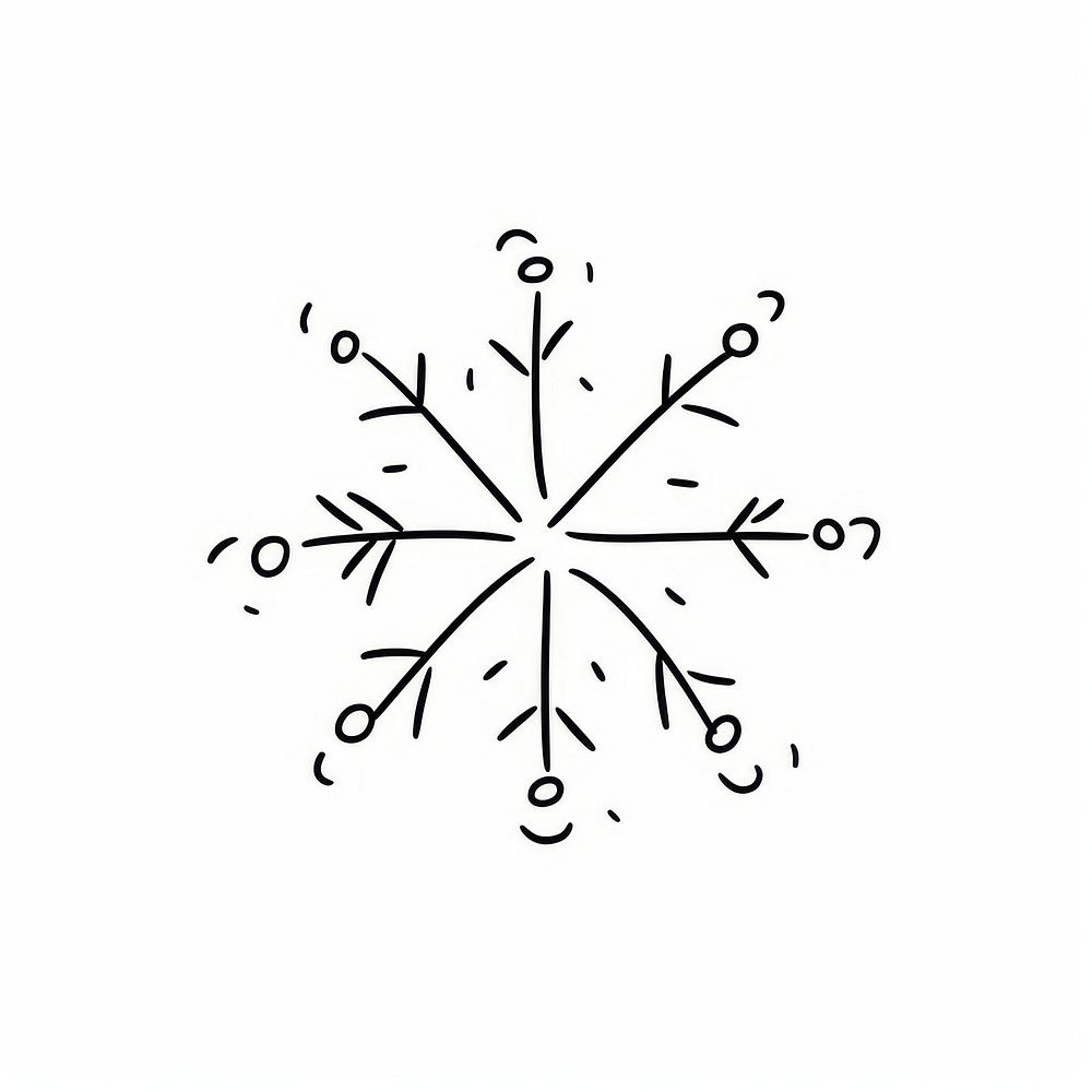 Snowflake sketch white line.
