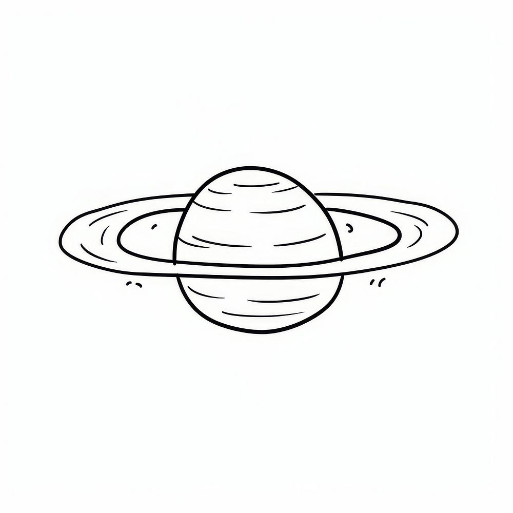 Saturn sketch doodle line.