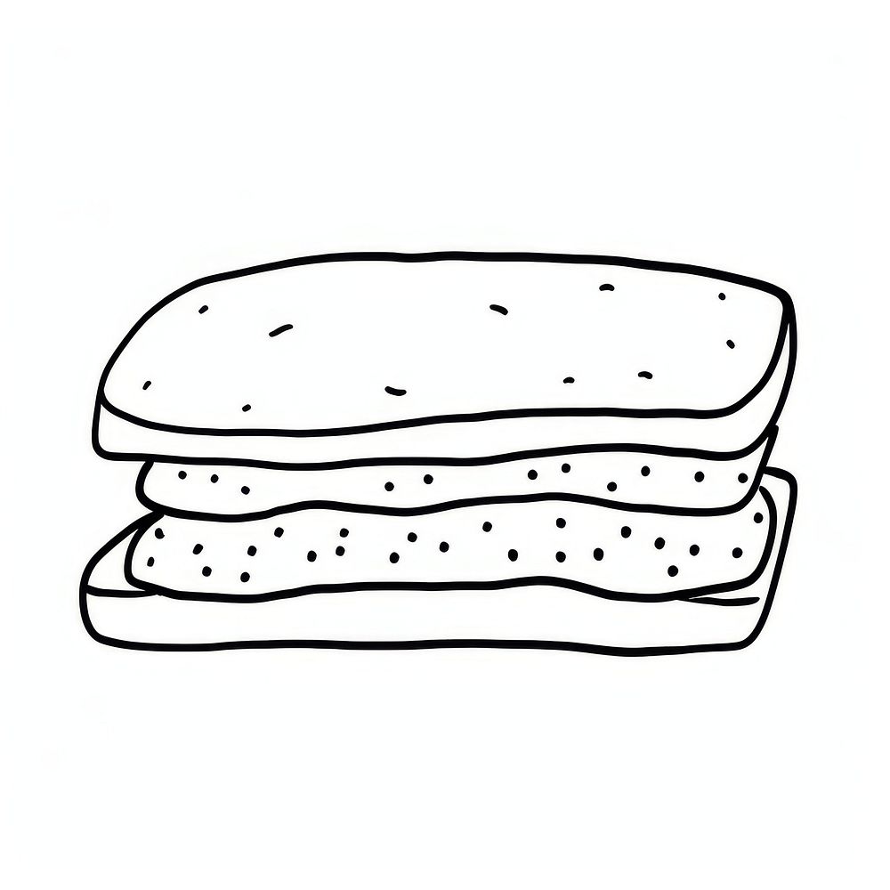 Sandwich sketch bread food.