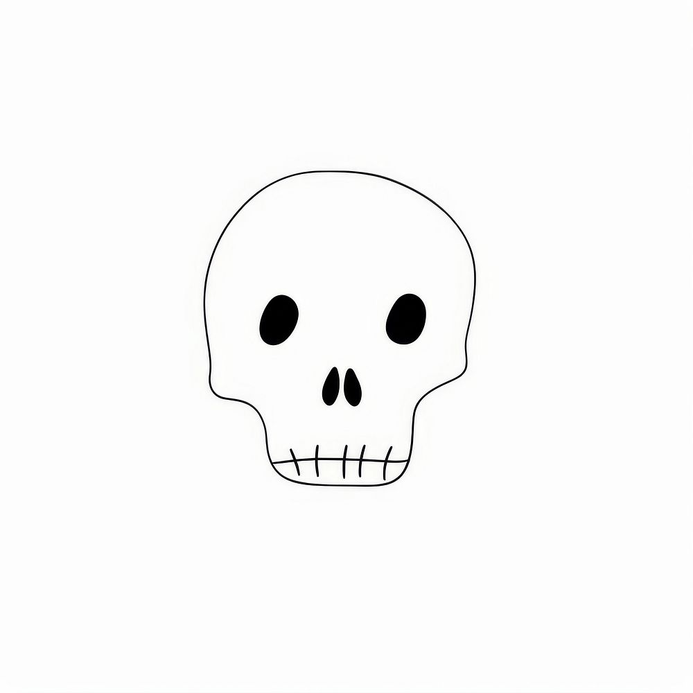 Skull sketch drawing line.