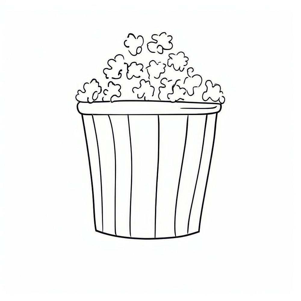 Popcorn sketch white line.