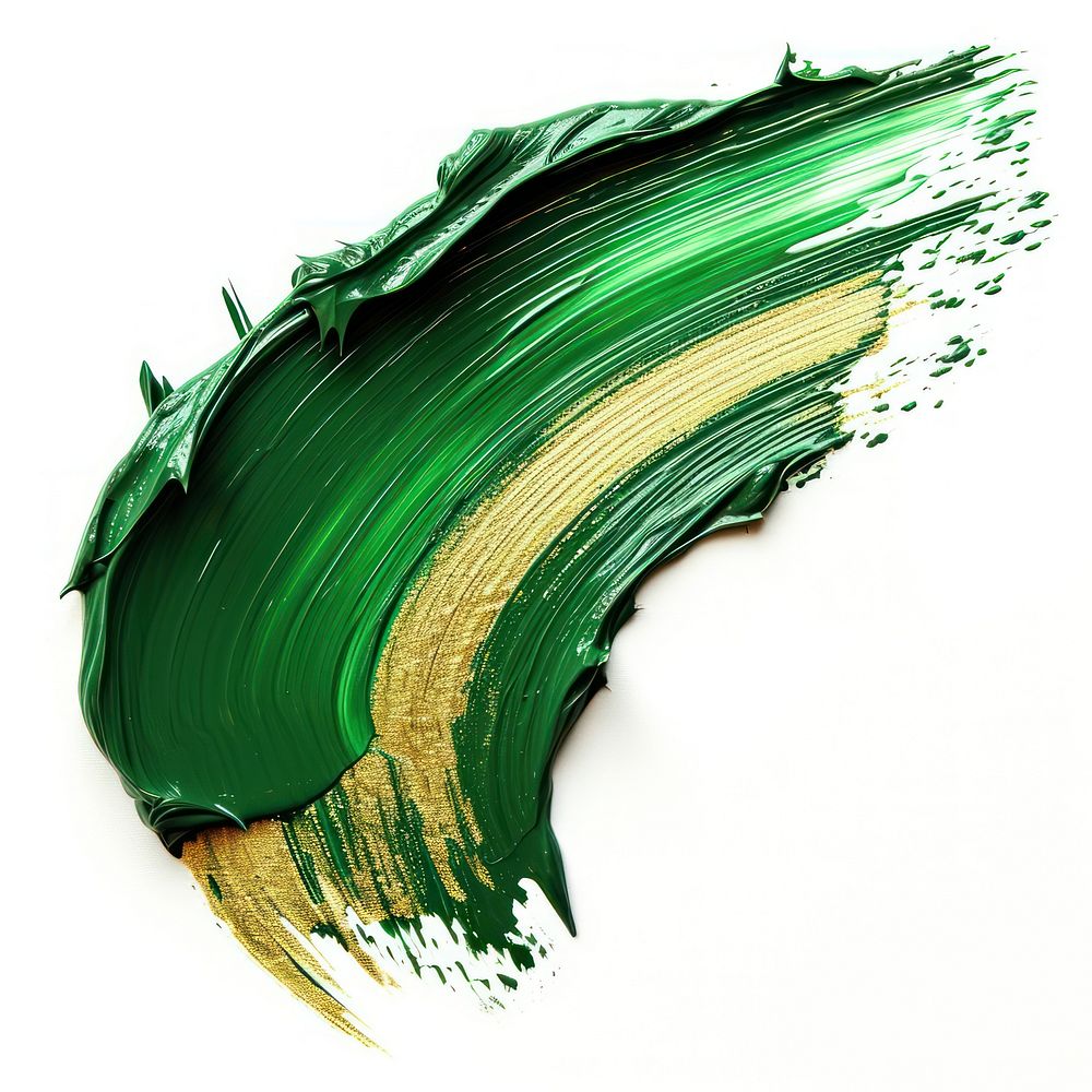 Paint brush stroke green white background accessories.