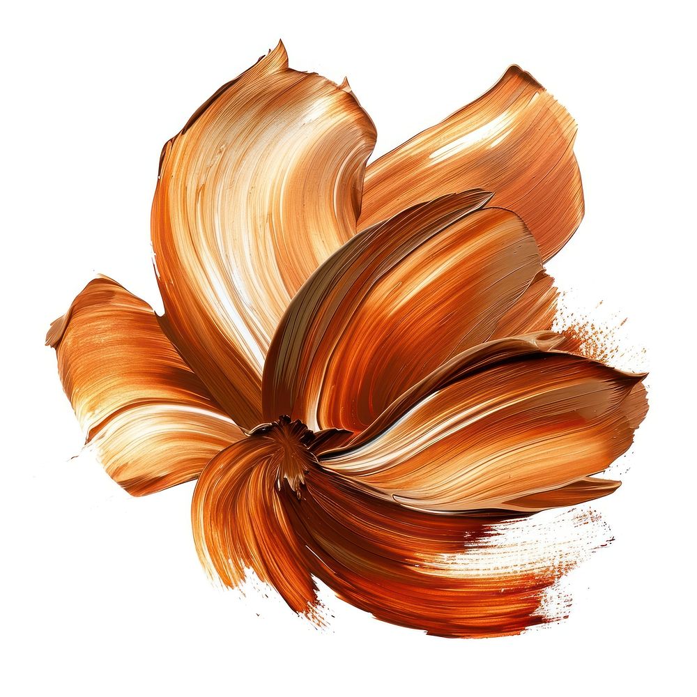 Paint flower shape brush stroke pattern brown petal.