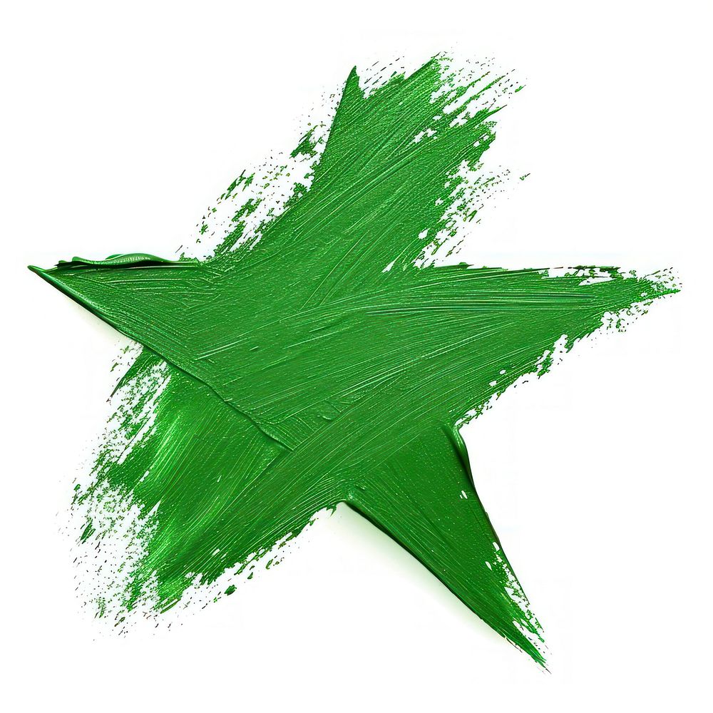 Paint star shape brush stroke green backgrounds symbol.