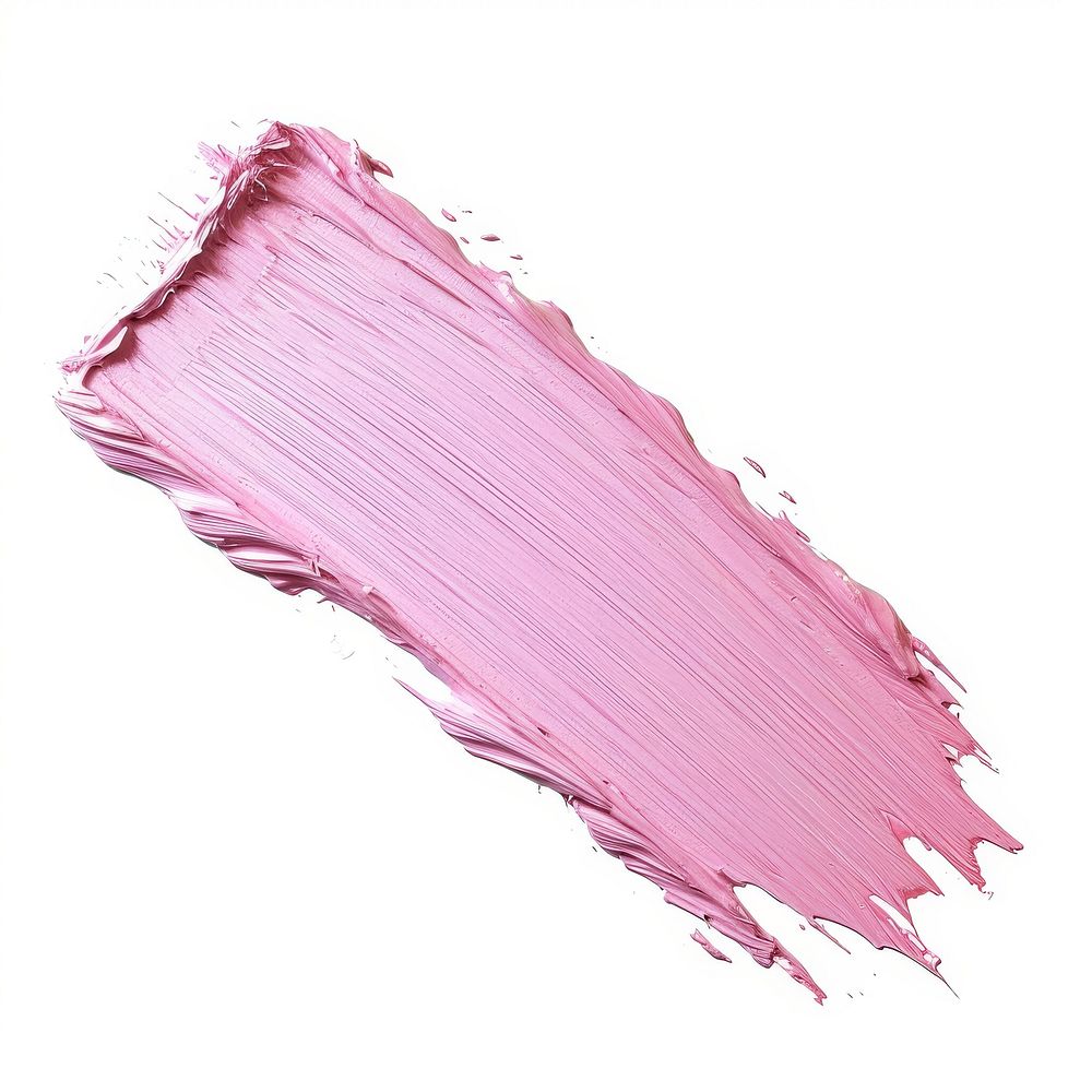 Pastel pink flat paint brush paper petal white background.