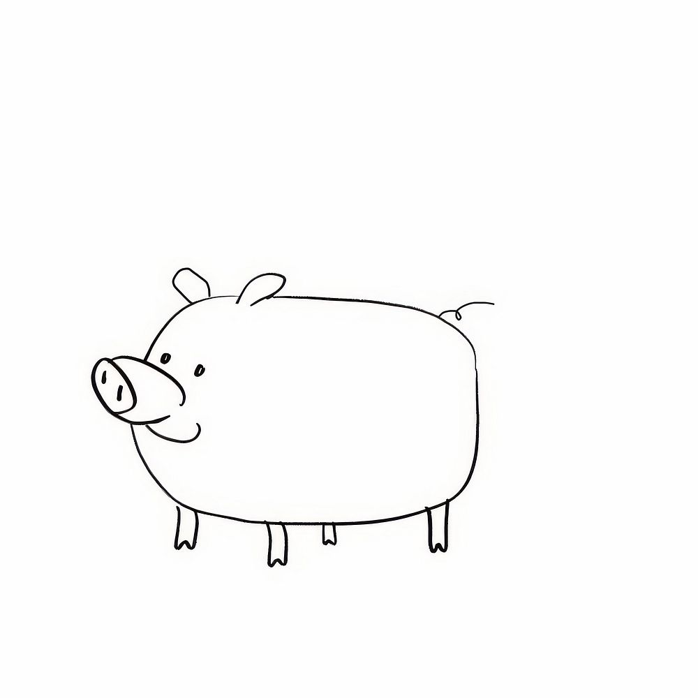 Piggy bank sketch drawing animal.