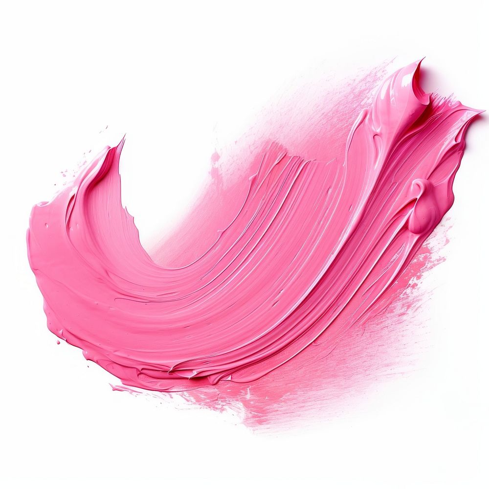 Pink paint petal white background.