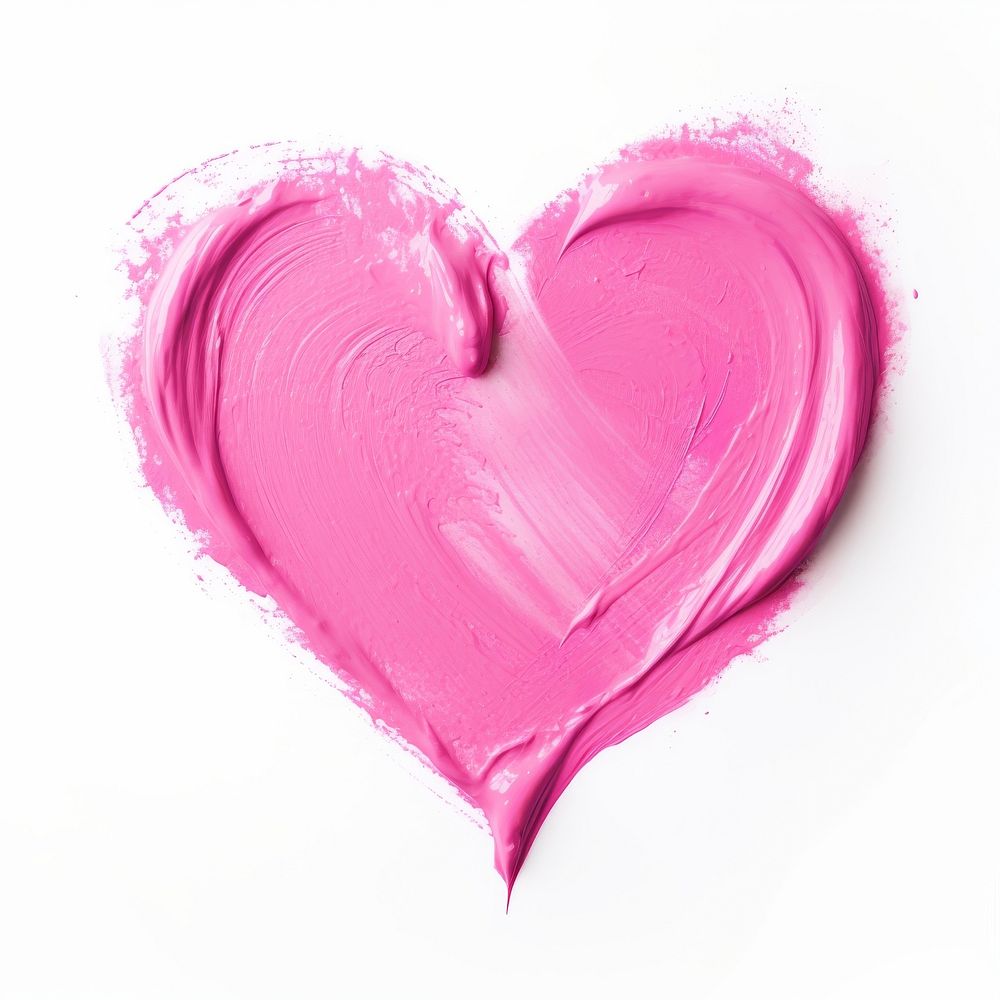 Pink heart shape white background magenta purple.