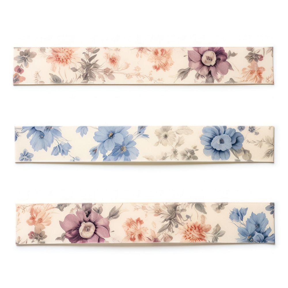 Old flower pattern adhesive strip art white background accessories. AI generated Image by rawpixel.