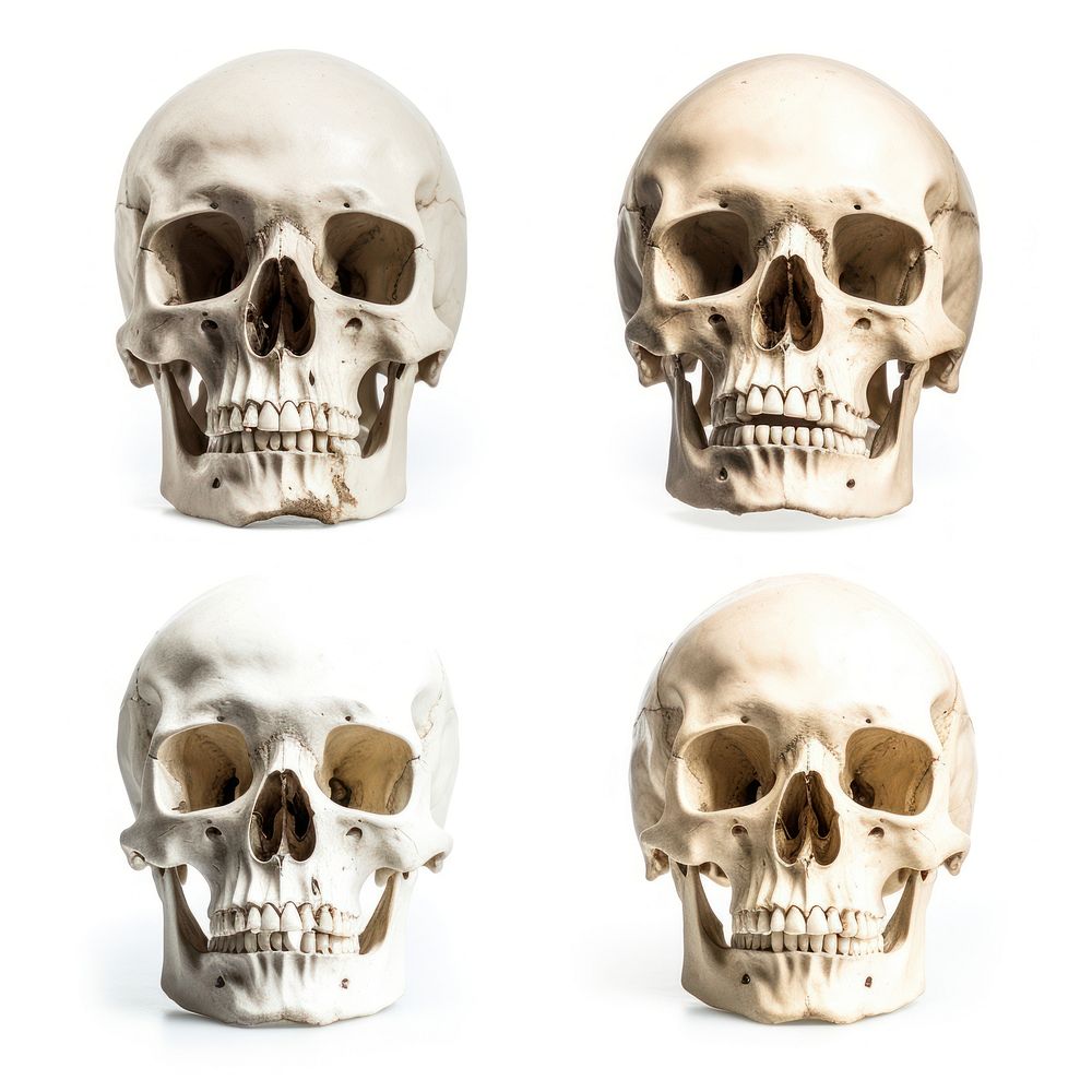 Human skull white background anthropology anatomy.