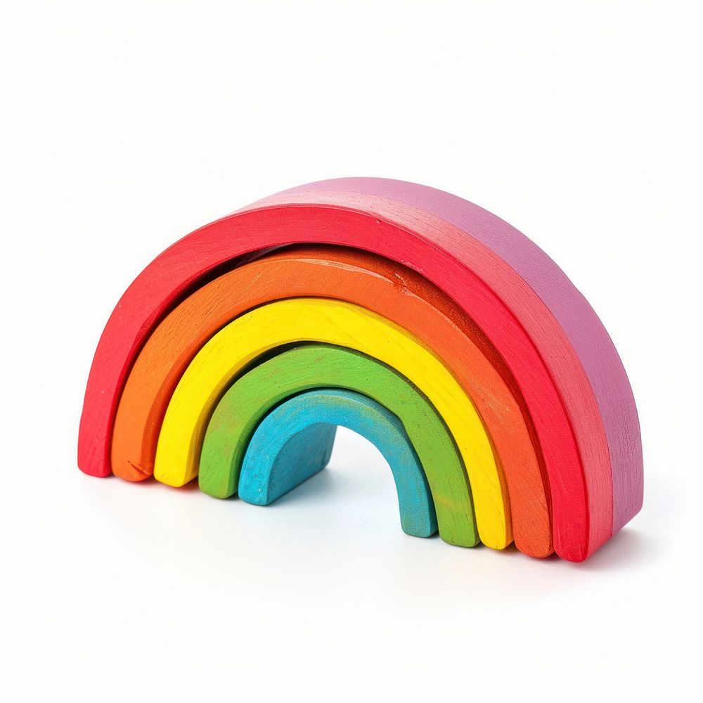 Rainbow toy white background simplicity.