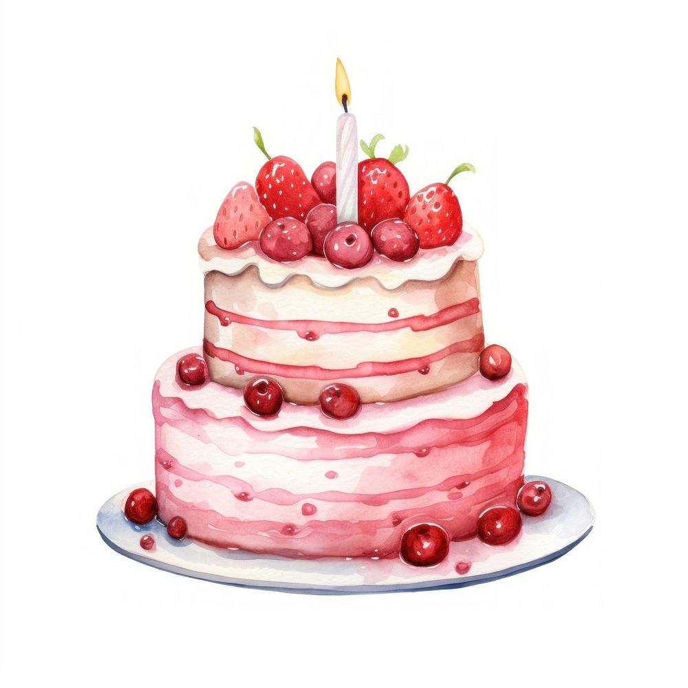 Birthday cake raspberry dessert fruit.