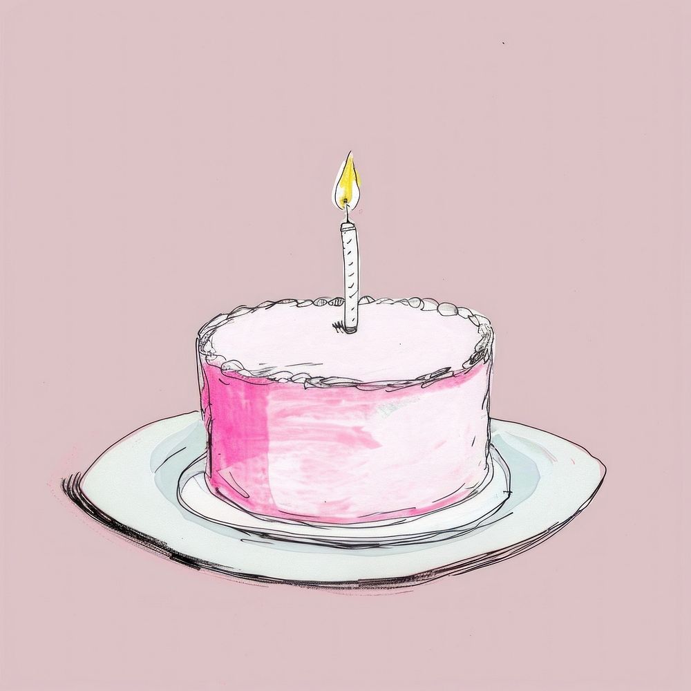 Birthday cake dessert candle plate.