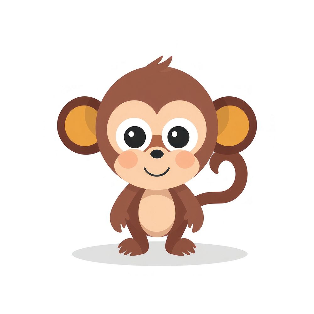 Baby monkey cartoon animal wildlife. AI generated Image by rawpixel.