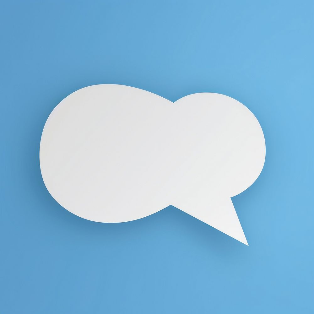 Speech bubble text blue logo.