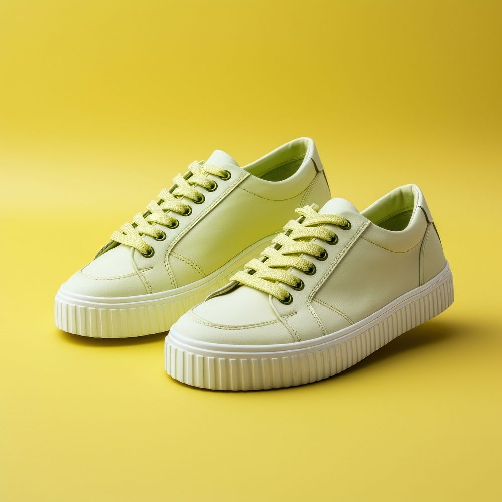 White shoes  footwear yellow green.