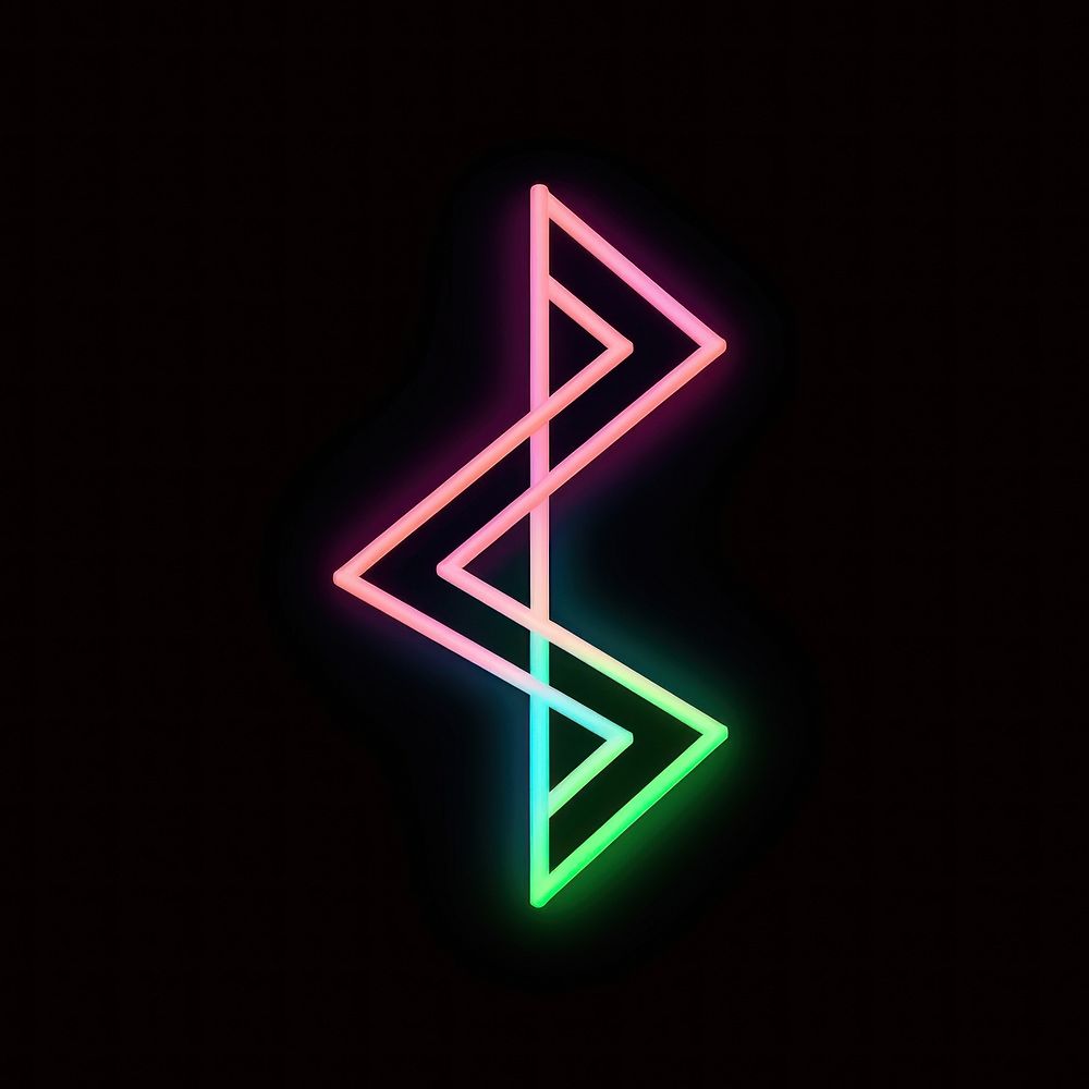 Arrow icon light neon glowing.