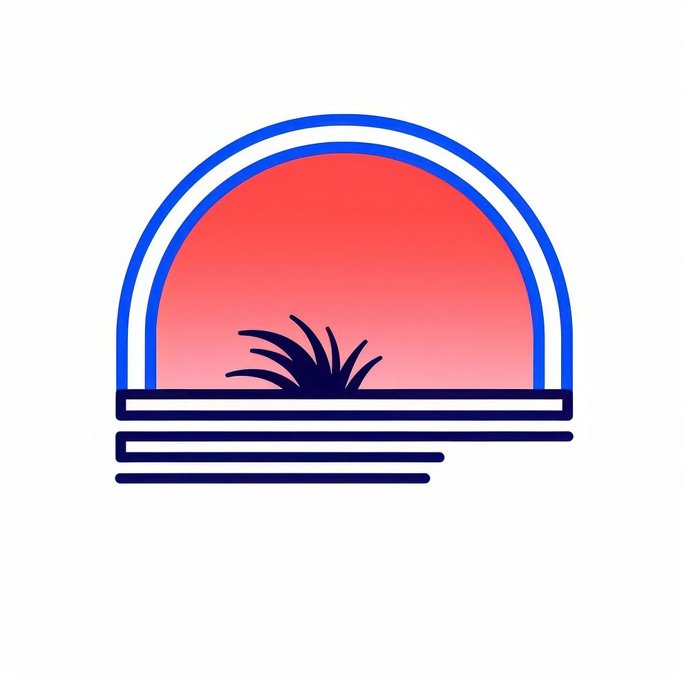 Beach icon logo line architecture.