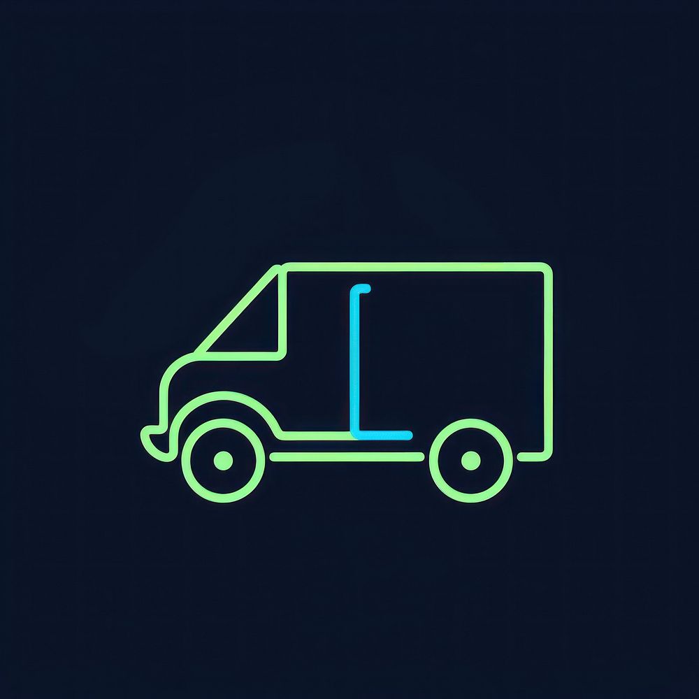 Delivery icon vehicle line van.