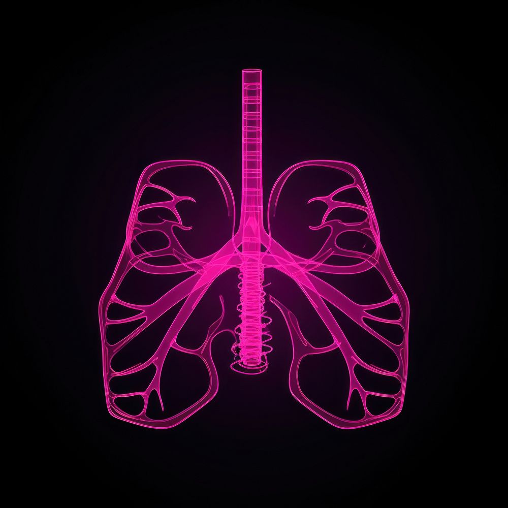Lung icon line radiography tomography.