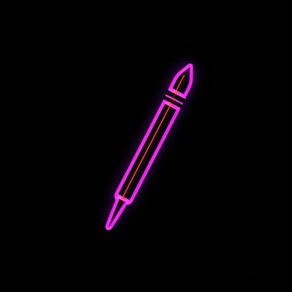 Pen icon light neon glowing.