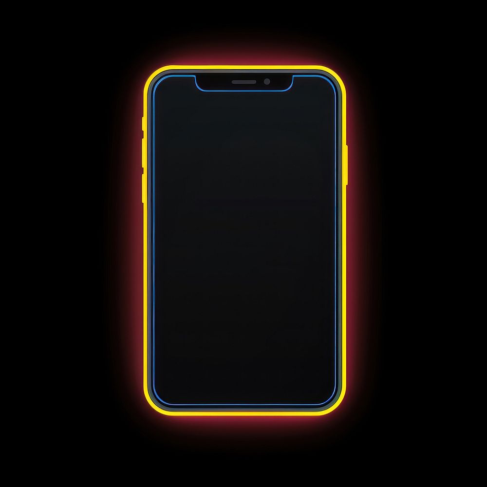 Phone icon light glowing neon.