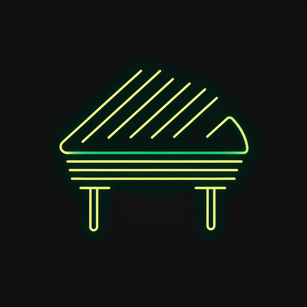 Piano icon neon glowing light.