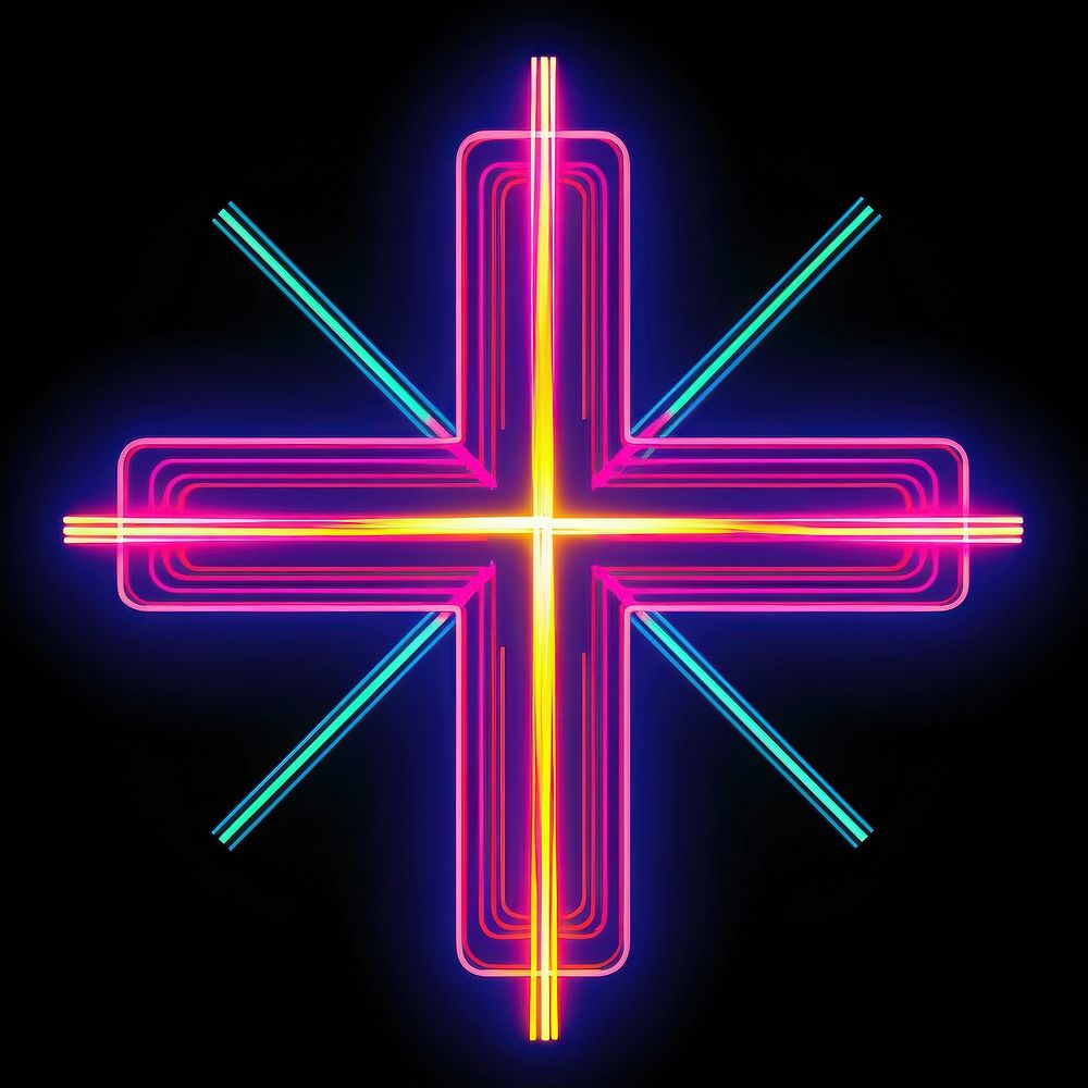 Abstract christian cross light neon | Premium Photo Illustration - rawpixel