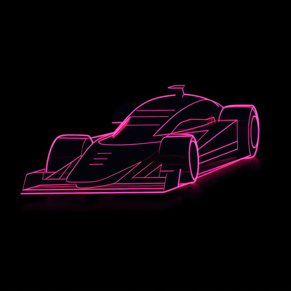 Abstract racing car glowing light line.