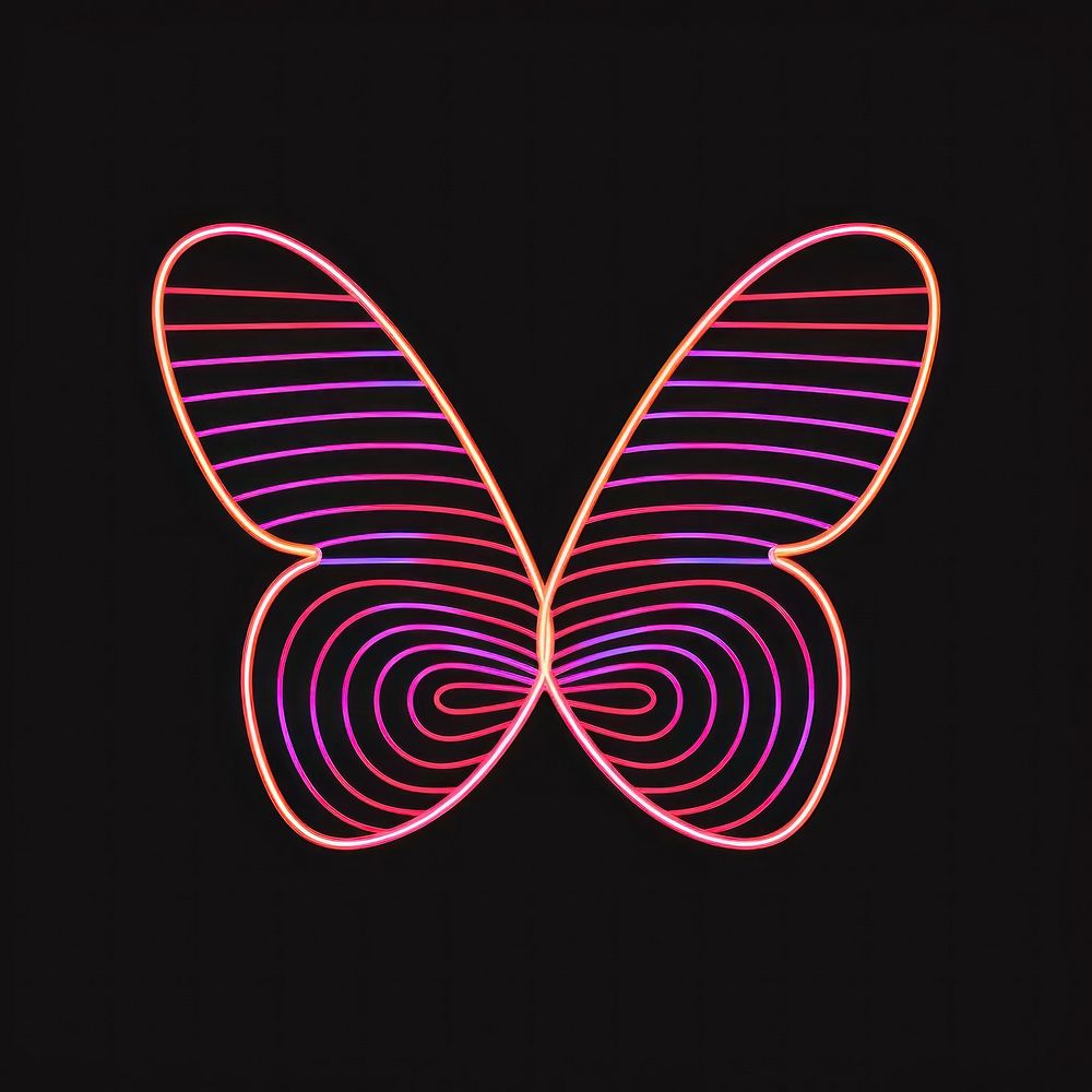 Abstract butterfly light neon glowing.