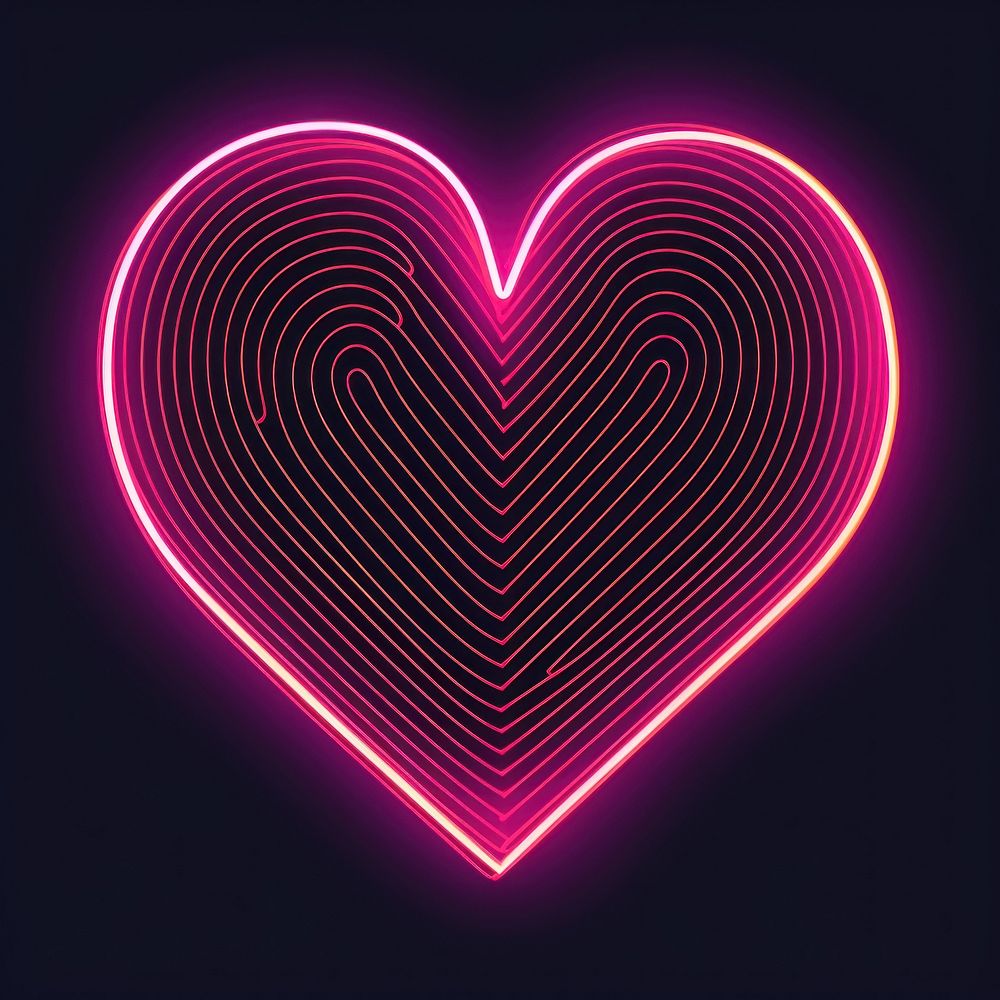 Abstract heart neon backgrounds glowing.