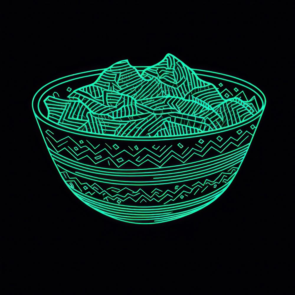 Abstract rice bowl glowing night astronomy.