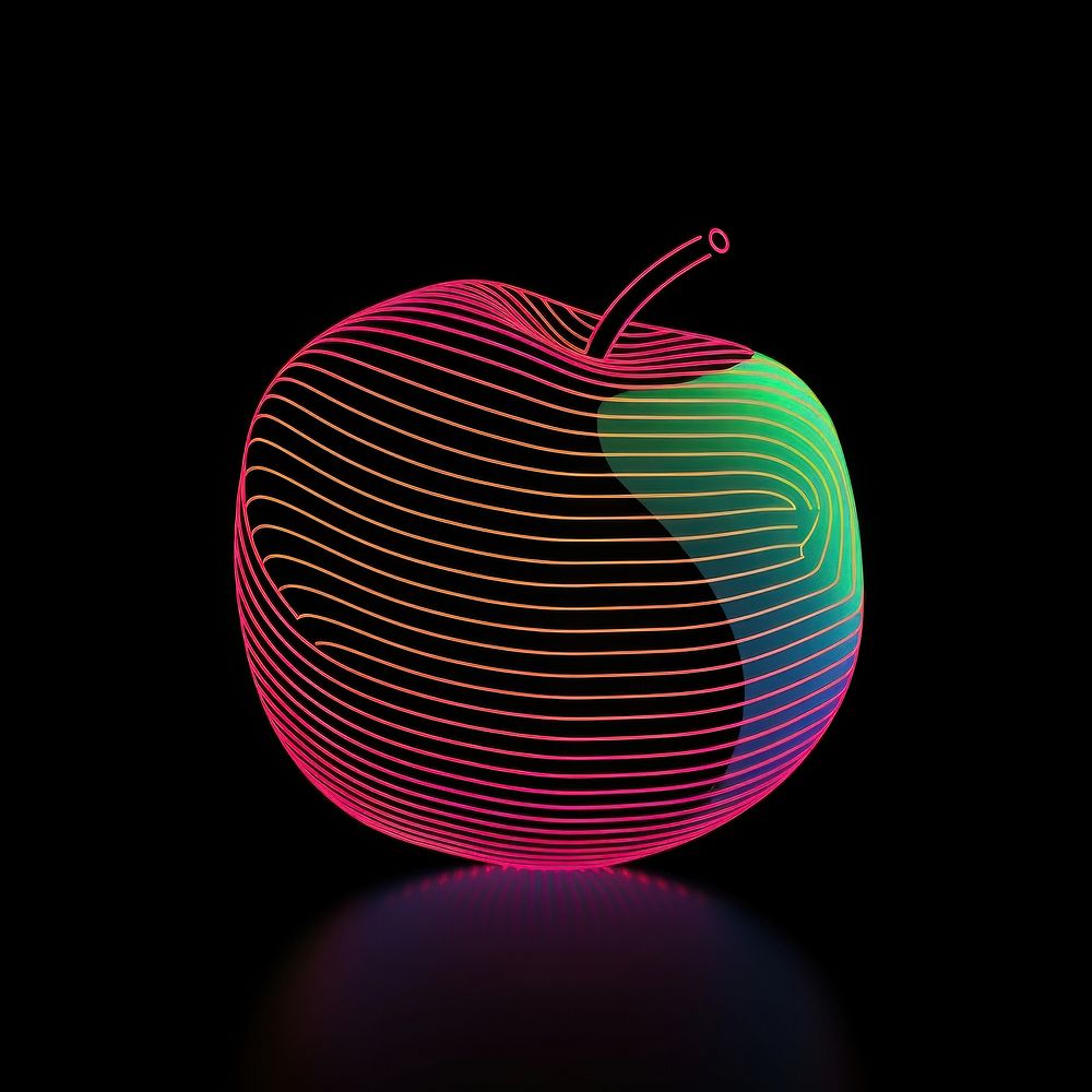 Abstract apple glowing light night.