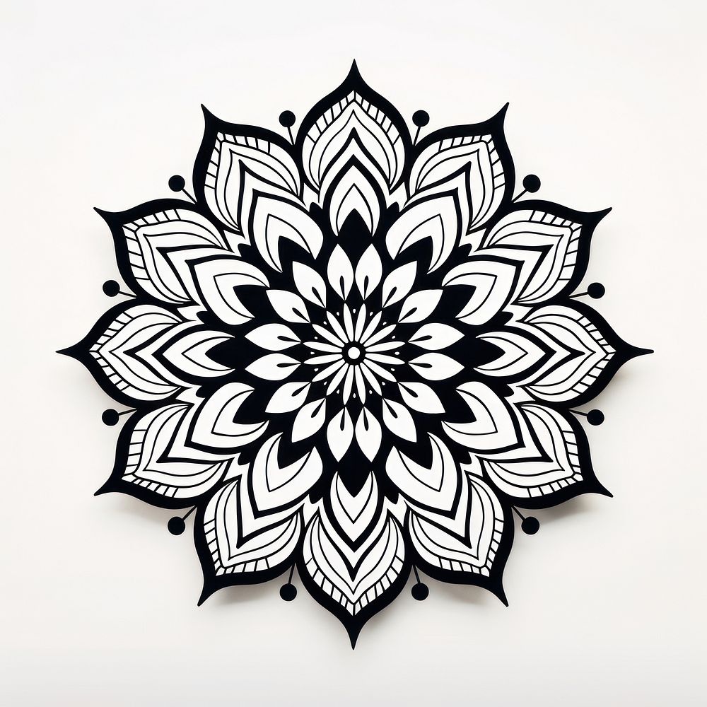 Mandala art pattern white.