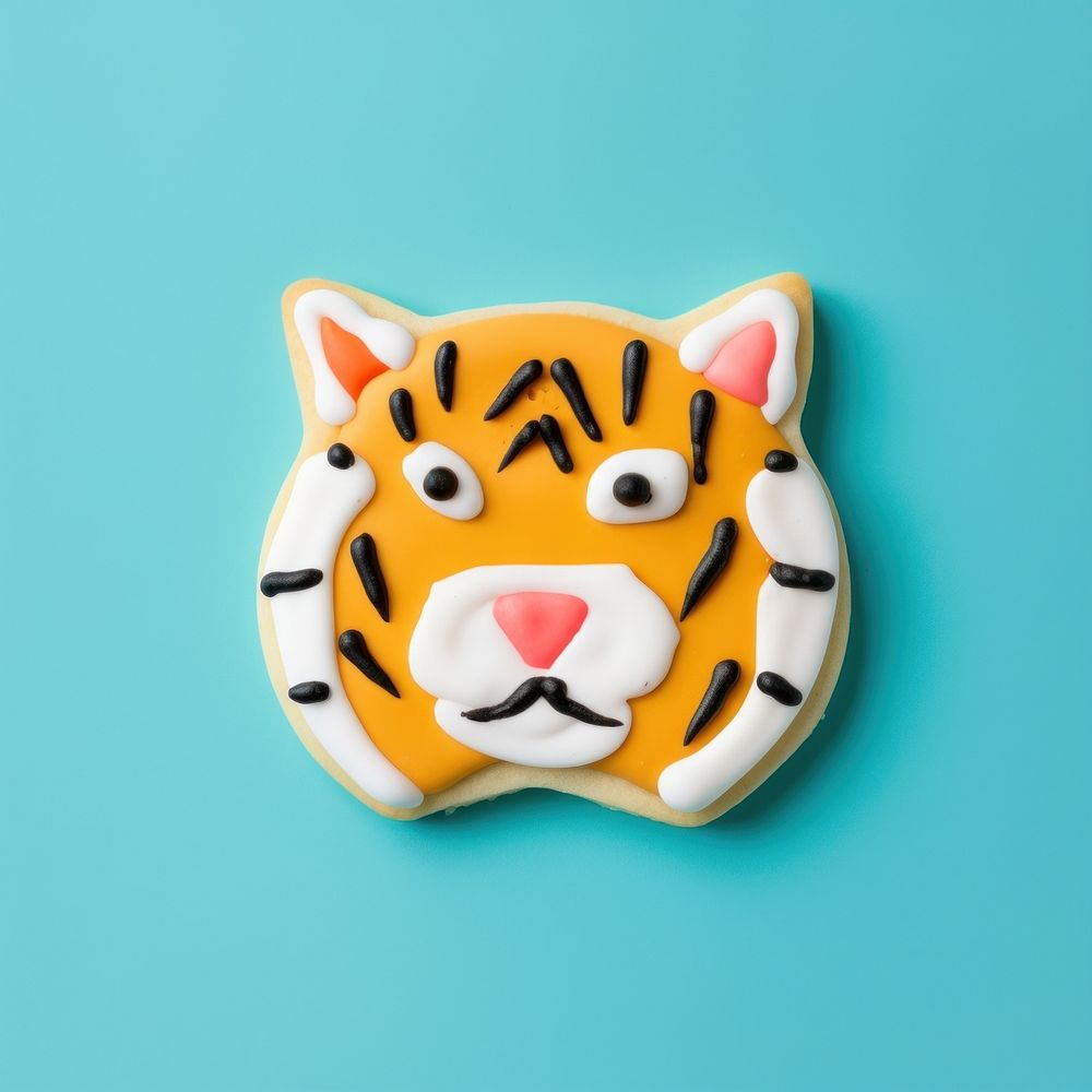 Tiger dessert cookie icing. AI generated Image by rawpixel.