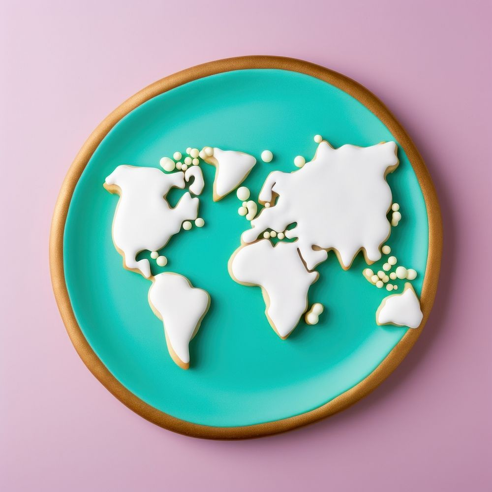 World cookie dessert icing. AI generated Image by rawpixel.