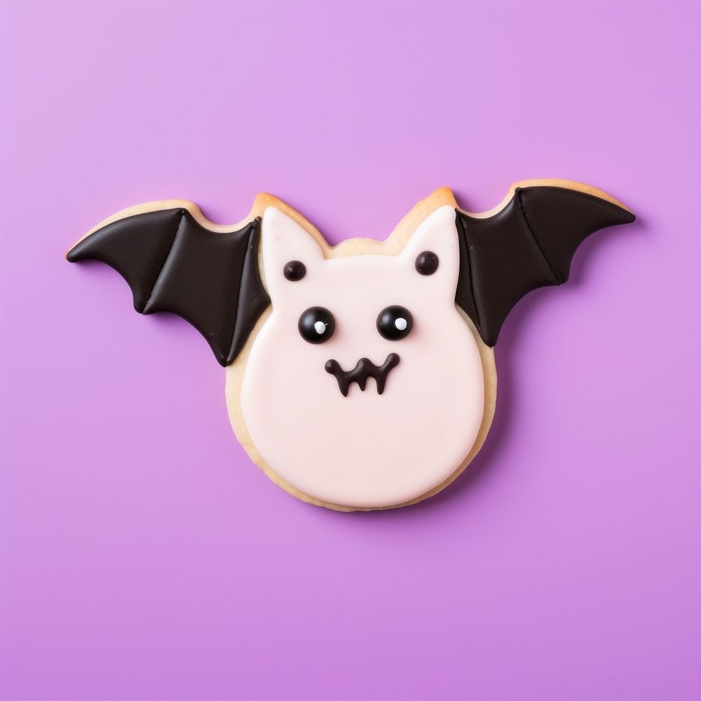 Bat icing dessert cookie. AI generated Image by rawpixel.