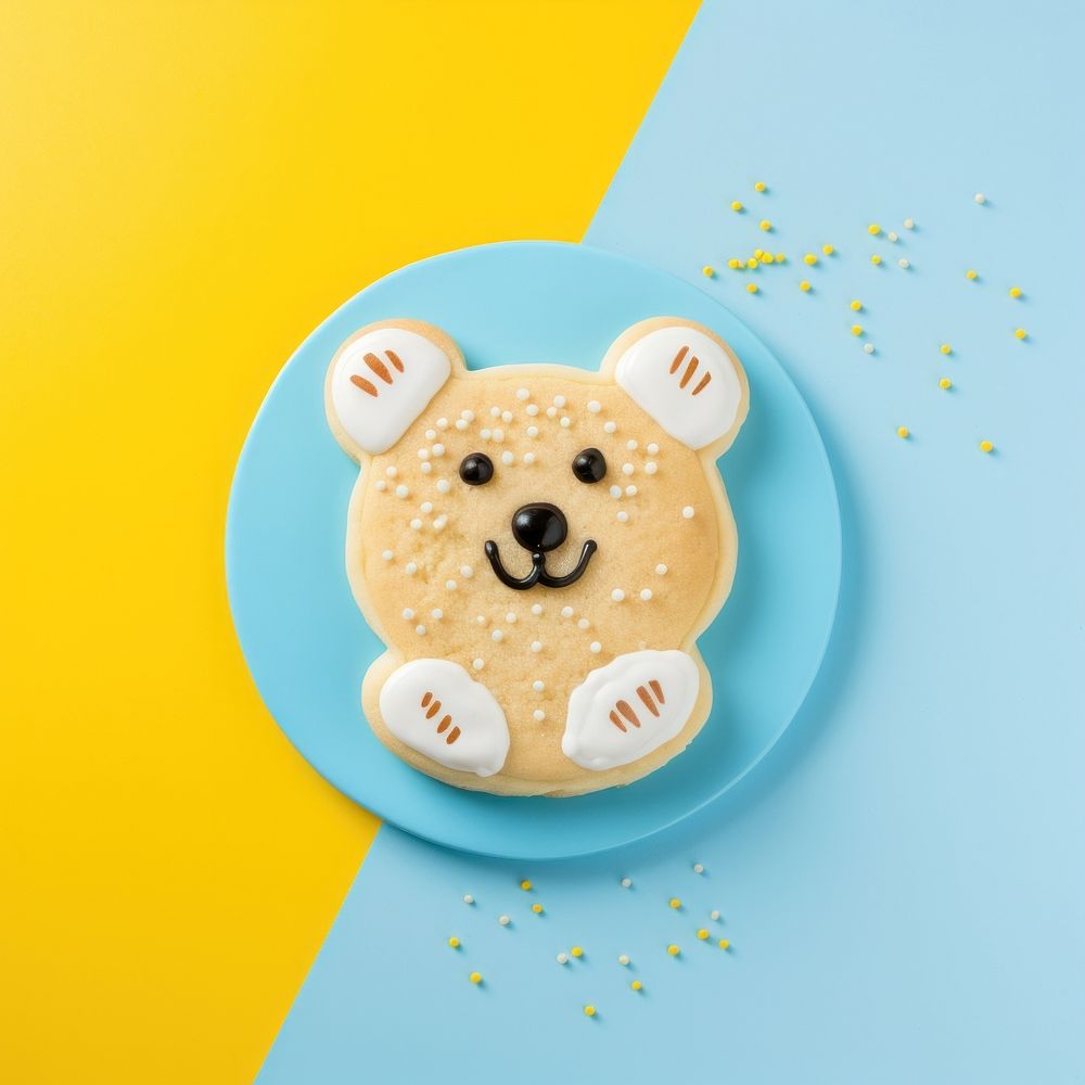 Bear character cookie food anthropomorphic. AI generated Image by rawpixel.