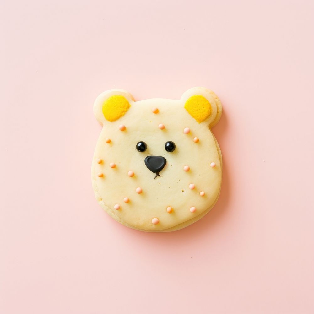 Bear cookie icing dessert. AI generated Image by rawpixel.